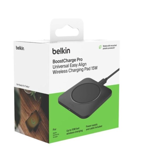Podkładka ładująca bezprzewodowa BoostCharge Qi 15W czarna Podkładka ładująca bezprzewodowa BoostCharge Qi 15W czarna