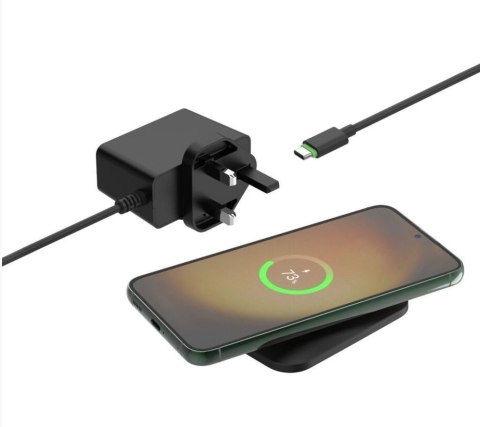 Podkładka ładująca bezprzewodowa BoostCharge Qi 15W czarna Podkładka ładująca bezprzewodowa BoostCharge Qi 15W czarna