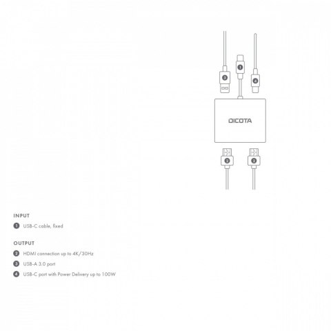 Stacja dokująca USB-C Portable 4-in-1 D ock 4K 2xHDMI 100W PD