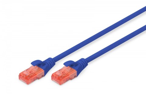 Patch cord U/UTP kat.6 PVC 5m niebieski Patch cord U/UTP kat.6 PVC 5m niebieski