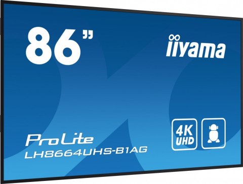 Monitor 85.6 cala ProLite LH8664UHS-B1AG,24/7,IPS,ANDROID.11,4K Monitor 85.6 cala ProLite LH8664UHS-B1AG,24/7,IPS,ANDROID.11,4K