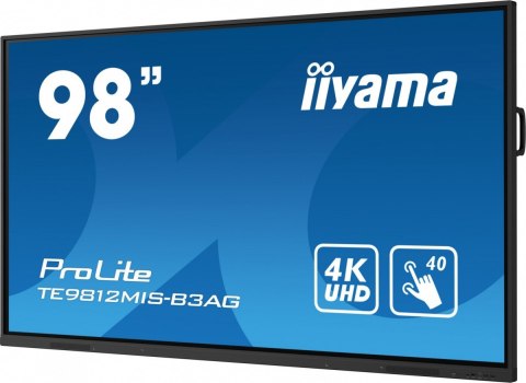 Monitor 97.5 cala ProLite TE9812MIS-B3AG,INFRARED,40pkt,IPS,4K, 24/7, 7H, WiFi,VGA, HDMI, USB-c, Bluetooth,metal,8ms, vesa, głoś Monitor 97.5 cala ProLite TE9812MIS-B3AG,INFRARED,40pkt,IPS,4K, 24/7, 7H, WiFi,VGA, HDMI, USB-c, Bluetooth,metal,8ms, vesa, głoś