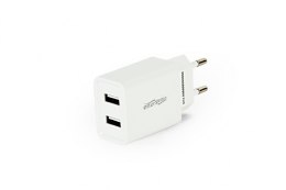 Ładowarka 2 portowa USB 2.1A biała