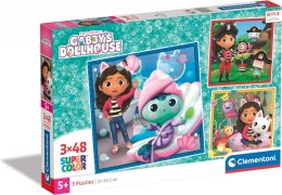 Puzzle 3x48 elementów Super Kolor Koci Domek Gabi