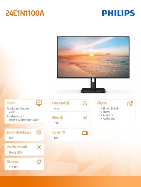 Monitor 24E1N1100A IPS 23.8 cala 100Hz HDMI Głośniki