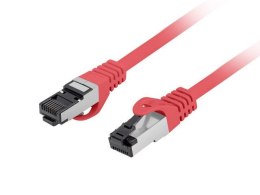 Patchcord kat.8.1 S/FTP CU 0.5m czerwony fluke