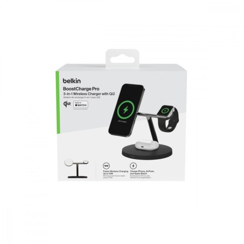 Ładowarka bezprzewodowa Boost Charge Pro 3w1 Qi2 15W czarna Ładowarka bezprzewodowa Boost Charge Pro 3w1 Qi2 15W czarna