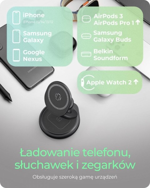 Ładowarka IB-SH101-CH bezprzewodowa do telefonu zegarka i słuchawek Ładowarka IB-SH101-CH bezprzewodowa do telefonu zegarka i słuchawek