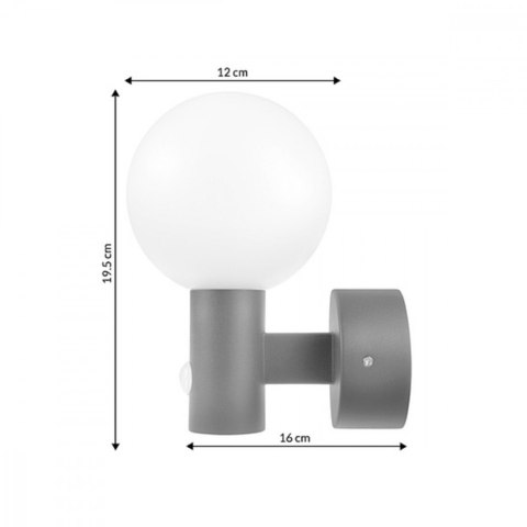 Lampa LED z czujnikiem ruchu MCE515 15W Szara Lampa LED z czujnikiem ruchu MCE515 15W Szara