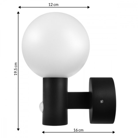 Lampa LED z czujnikiem ruchu MCE515 B Czarna Lampa LED z czujnikiem ruchu MCE515 B Czarna