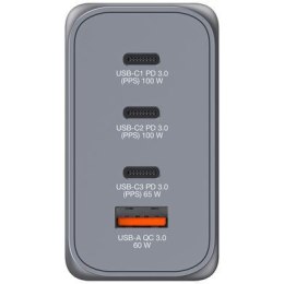 Ładowarka GNC-200 32204 GaN 200W, PD 3.0, QC 3.0, 3x USB-C, 1x USB-A, UE/UK