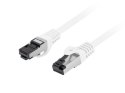 Patchcord kat.8.1 S/FTP LSZH CU 0.5m biały fluke passed