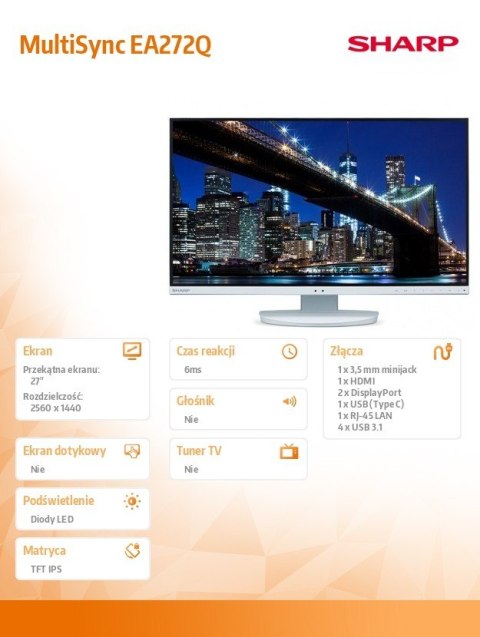 Monitor MultiSync EA272QW 27 cali biały