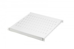 Półka do szaf regulowana 19 cali, 1U, gł. 500-900 mm, nośność 100kg, mocowanie w 4 punktach, szara, śruby w komplecie