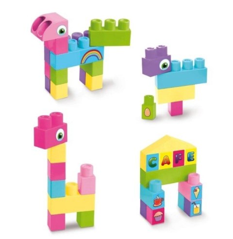 Klocki 26 elementów Big Blocks różowe