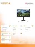 Monitor 27 cali 27GS85Q-B QHD UltraGear IPS 180 Hz (O/C 200Hz), 1ms, 400cd, HDMI, DP, USB, Pivot, HAS