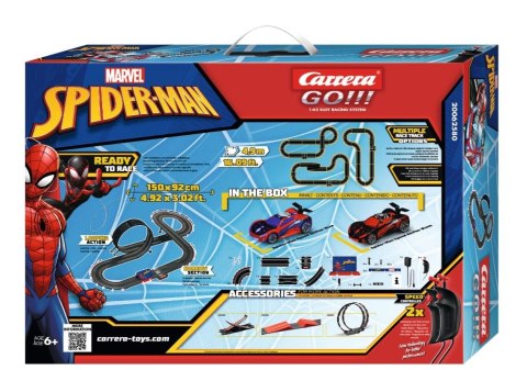 Go Tor samochodowy z pojazdami Spider Man Racing 4,9m