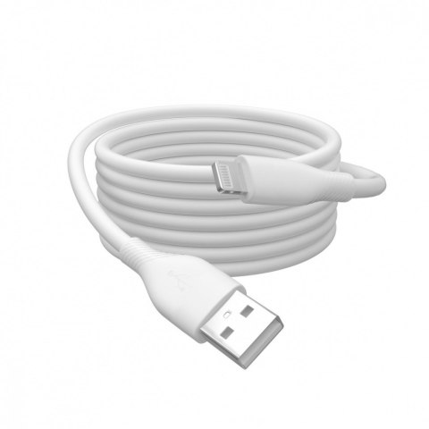 Kabel połączeniowy silikonowy USB-A - Lightning, USB 2.0 12W, certyfikat MFI, 0,5m Biały Kabel połączeniowy silikonowy USB-A - Lightning, USB 2.0 12W, certyfikat MFI, 0,5m Biały
