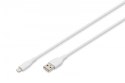 Kabel połączeniowy silikonowy USB-A - Lightning, USB 2.0 12W, certyfikat MFI, 1m Biały
