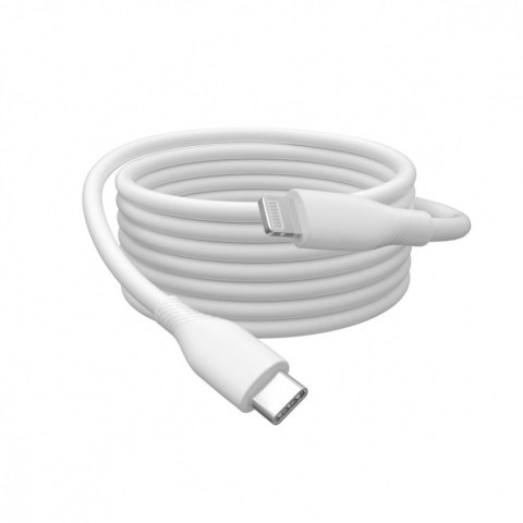 Kabel połączeniowy silikonowy USB-C - Lightning, USB 2.0 60W, certyfikat MFI, 0,5m Biały Kabel połączeniowy silikonowy USB-C - Lightning, USB 2.0 60W, certyfikat MFI, 0,5m Biały