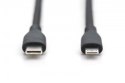 Kabel połączeniowy silikonowy USB-C - Lightning, USB 2.0 60W, certyfikat MFI, 1m Czarny