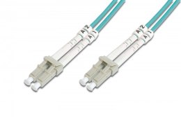 Patch cord światłowodowy FO LC-LC MM 50/125 OM3 duplex LSOH 15m Turkusowy