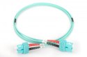Patch cord światłowodowy FO SC-SC MM 50/125 OM3 duplex LSOH 1m, turkusowy