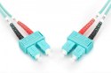 Patch cord światłowodowy FO SC-SC MM 50/125 OM3 duplex LSOH 2m Turkusowy