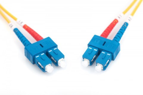 Patch cord światłowodowy FO SC-SC SM 9/125 OS2 duplex LSOH 1m Żółty Patch cord światłowodowy FO SC-SC SM 9/125 OS2 duplex LSOH 1m Żółty