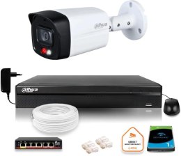Zestaw monitoringu IP Dahua Kamera WI-FI 5MPx aktywne odtraszanie LED IR do 30m