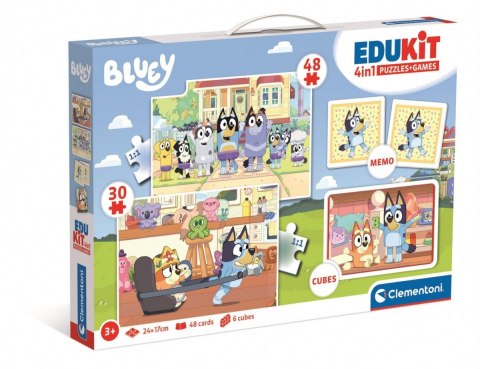 Zestaw gier Edukit 4 w 1 Bluey Memo Puzzle Klocki