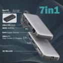 Stacja dokująca podróżna USB-C 7 portowa, max. 4K/60Hz z HDR, HDMI, USB-A 3.2 Gen1, Gigabit Ethernet, SD/Micro SD, PD 100W