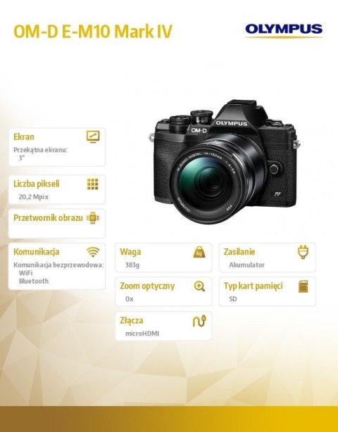 Aparat OM-D E-M10 Mark IV + 14-150mm f/4-5.6II czarny Aparat OM-D E-M10 Mark IV + 14-150mm f/4-5.6II czarny
