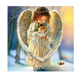 Diamentowa mozaika - Aniołek z kotkiem