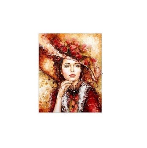 Diamentowa mozaika - Kobieta w kapeluszu