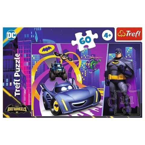 Puzzle 60 elementów Batman i jego pojazdy