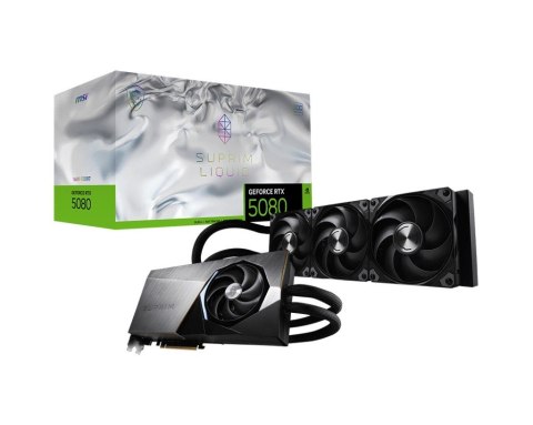 Karta graficzna GeForce RTX 5080 SUPRIM LIQUID SOC 16G GDDR7 256bit DP/HDMI Karta graficzna GeForce RTX 5080 SUPRIM LIQUID SOC 16G GDDR7 256bit DP/HDMI