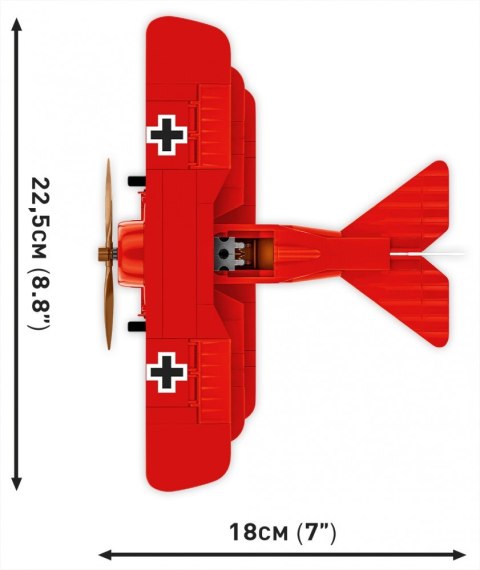 Klocki Fokker DR.1 Czerwony Baron 221 klocków