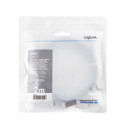 Kabel USB3.2 Gen1 TypeC do USB-C/F, PD, 2m