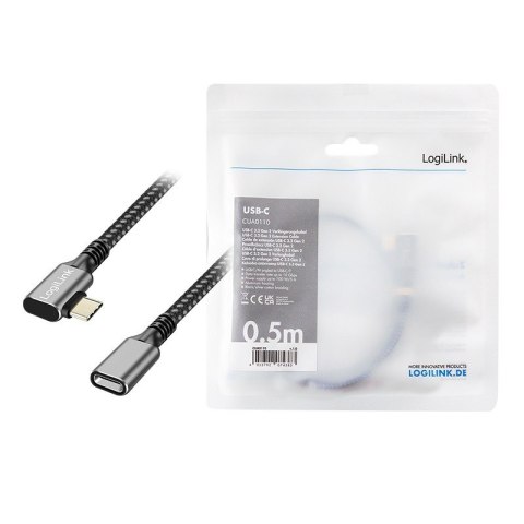 Kabel USB3.2 gen2 TypeC do USB-C/F, PD, 0.5m