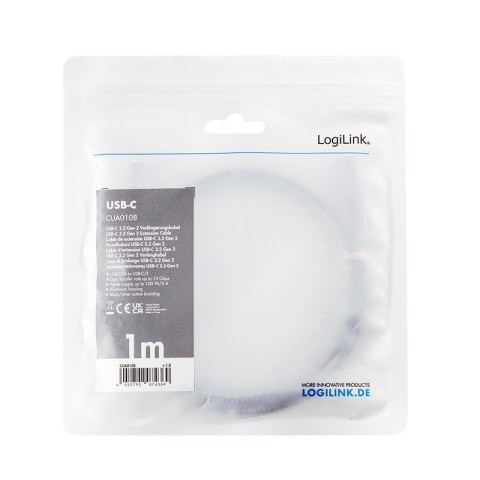 Kabel USB3.2 gen2 TypeC do USB-C/F, PD, 1m