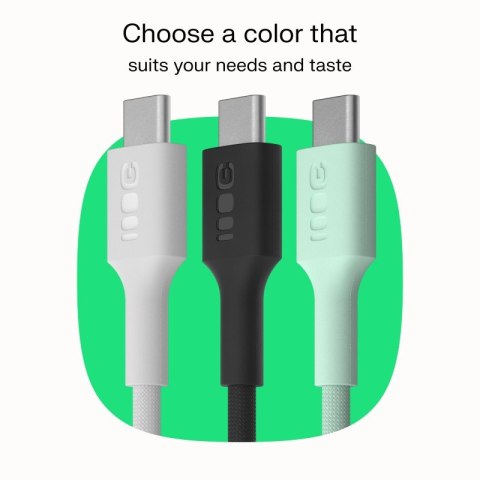 Kabel USB-C-USB-C PowerStream 100W oplot 0,3m biały