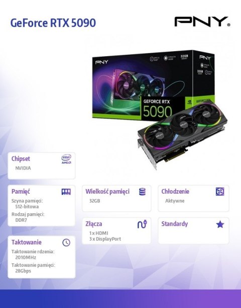 Karta graficzna GeForce RTX 5090 ARGB 3F 32GB VCG509032TFXXPB1 Karta graficzna GeForce RTX 5090 ARGB 3F 32GB VCG509032TFXXPB1