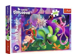 Puzzle 100 elementów Smok Diplodok i przyjaciele