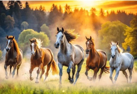 Puzzle 1500 elementów Dzikie konie