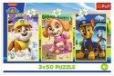 Puzzle 3x50 elementów Psi Patrol nasze pieski