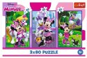 Puzzle 3x80 elementów Minnie i przyjaciele