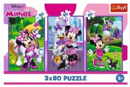 Puzzle 3x80 elementów Minnie i przyjaciele