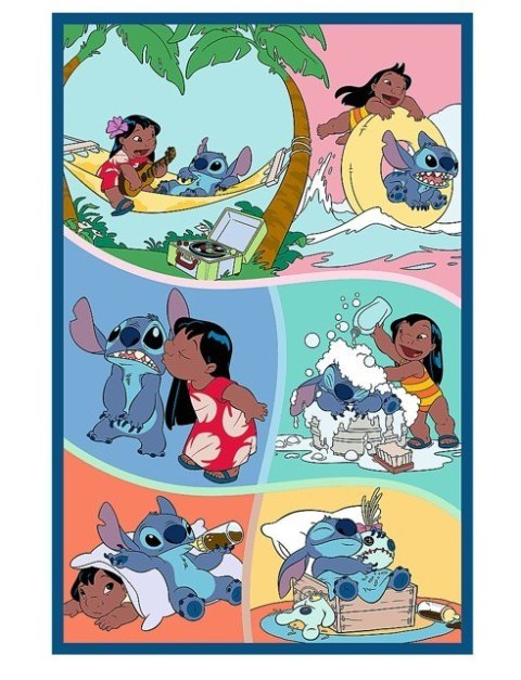 Puzzle 3x80 elementów Stitch świat