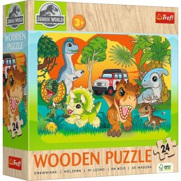 Puzzle drewniane 24 elementy Dinozaury Jurassic World